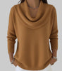 Maglione rosso ampio in maglia con collo a scialle e maniche lunghe  