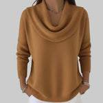 Maglione rosso ampio in maglia con collo a scialle e maniche lunghe  