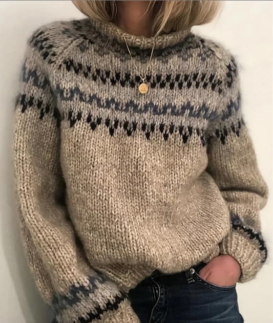 Pull Col Roulé en Laine Mélangée pour Femmes
