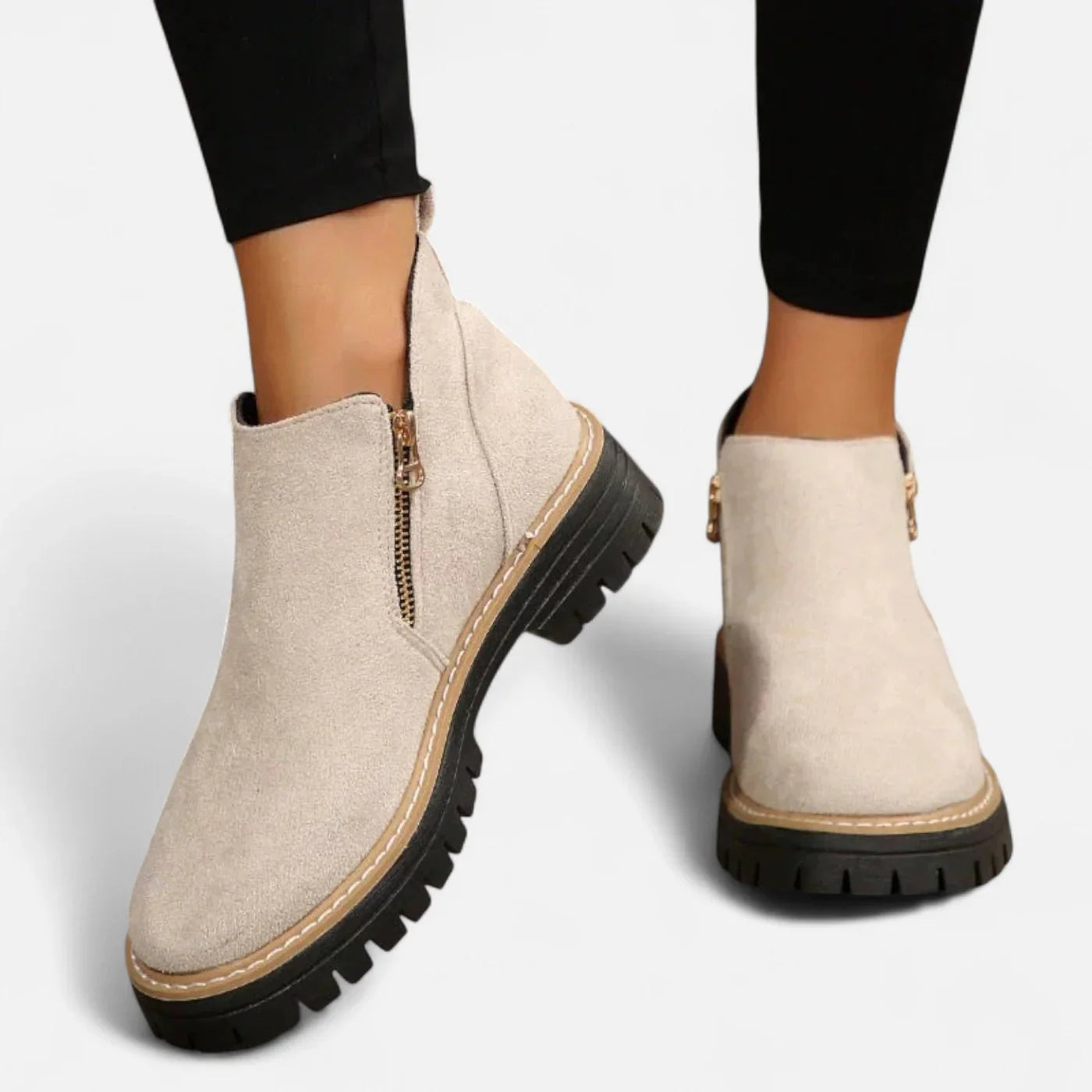 Bottines courtes à semelle crantée pour femmes