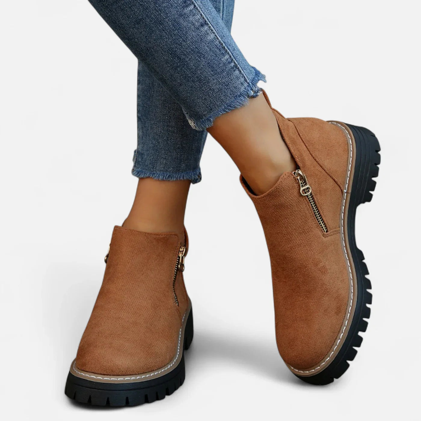 Bottines courtes à semelle crantée pour femmes
