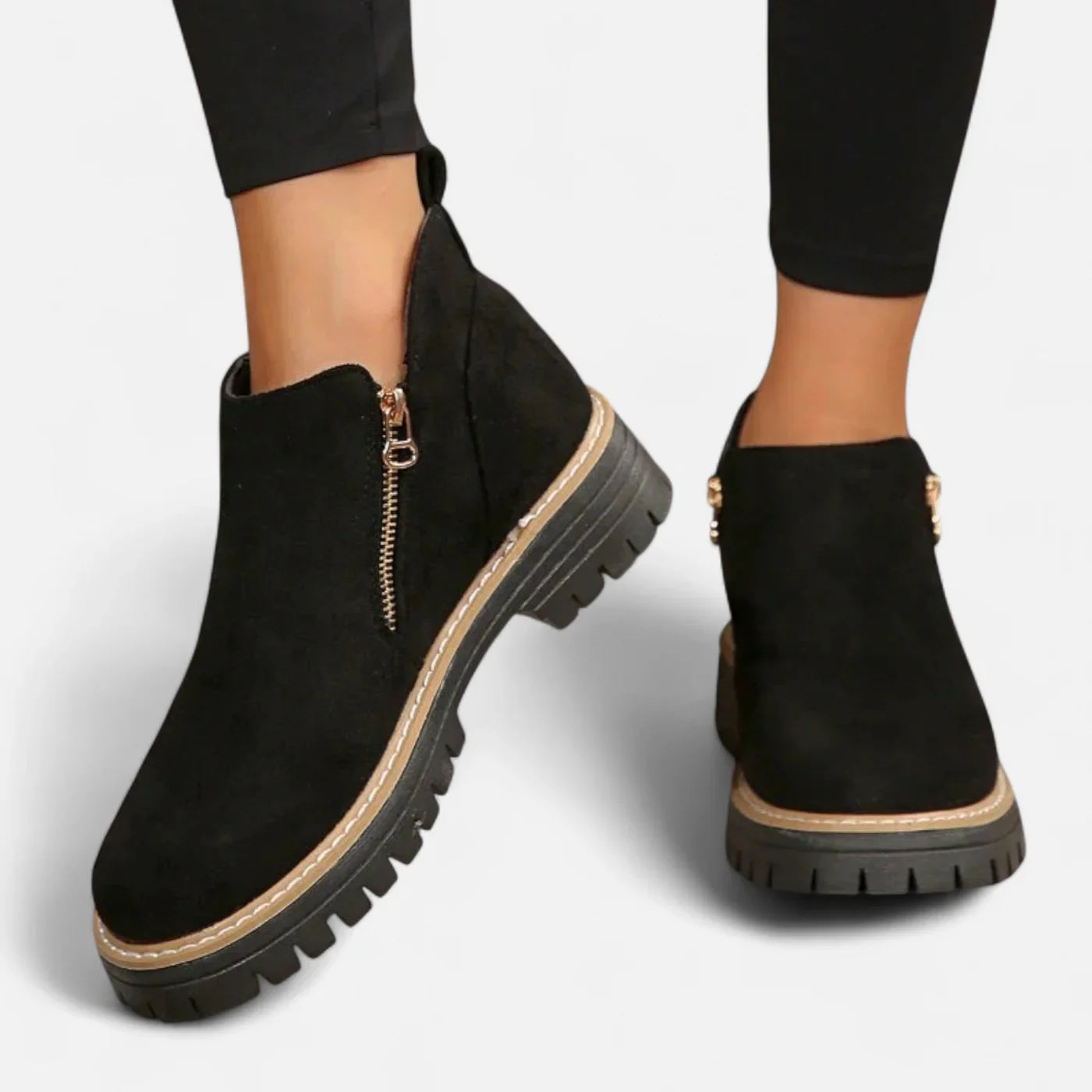 Bottines courtes à semelle crantée pour femmes