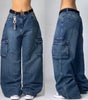 Jeans Cargo Taille Haute pour Femmes - Emilia Lane