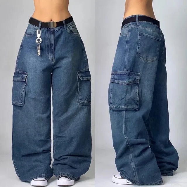 Jeans Cargo Taille Haute pour Femmes - Emilia Lane