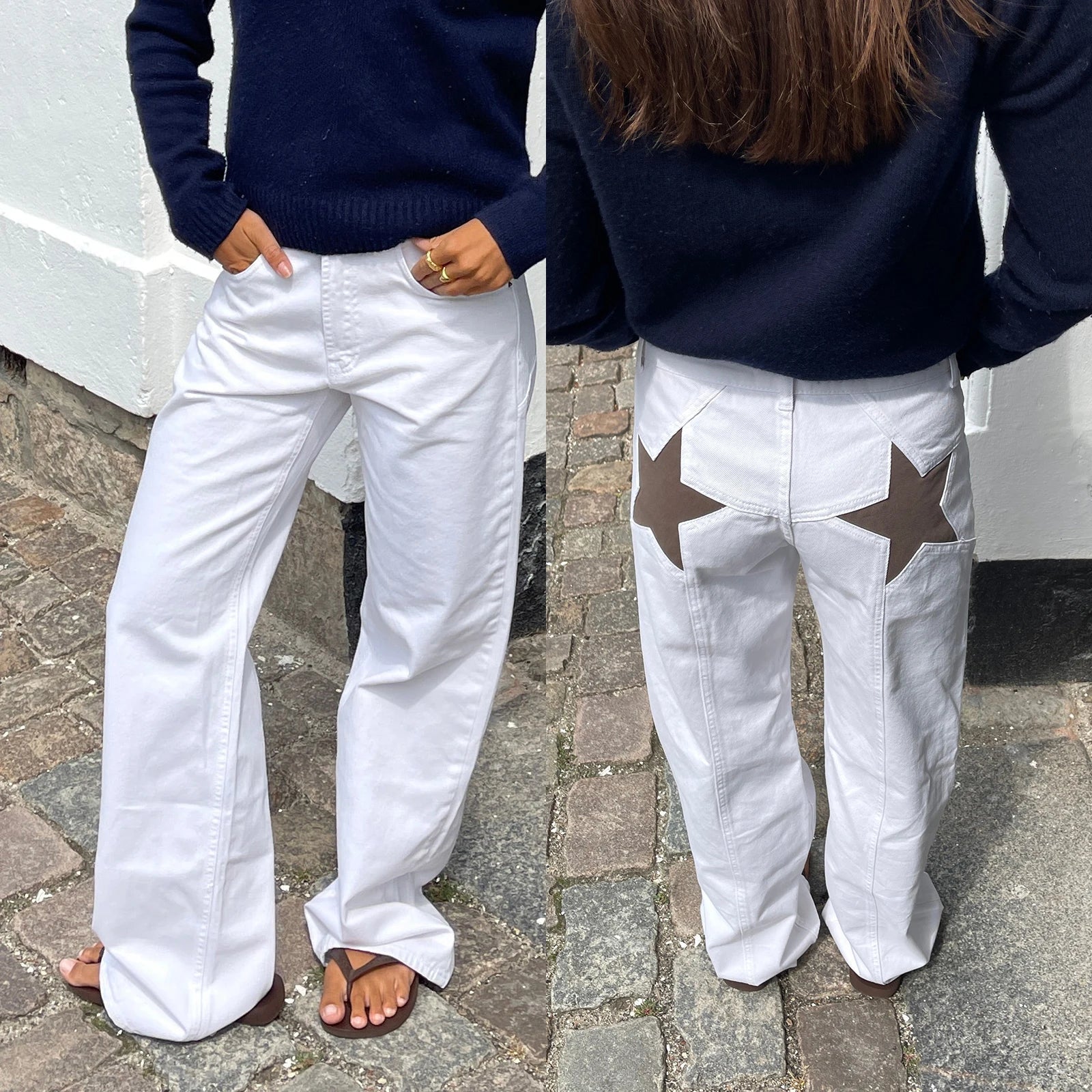 Jeans décontractés à motif d'étoiles pour Femme - Emilia Lane
