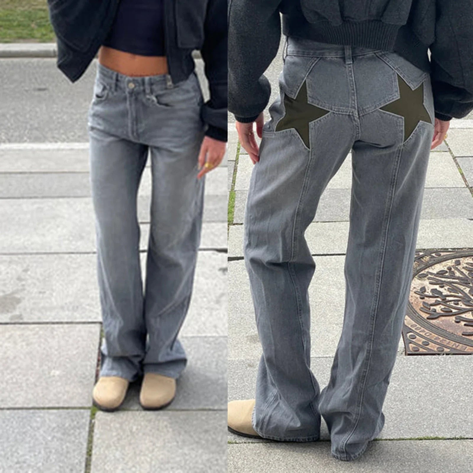 Jeans décontractés à motif d'étoiles pour Femme - Emilia Lane
