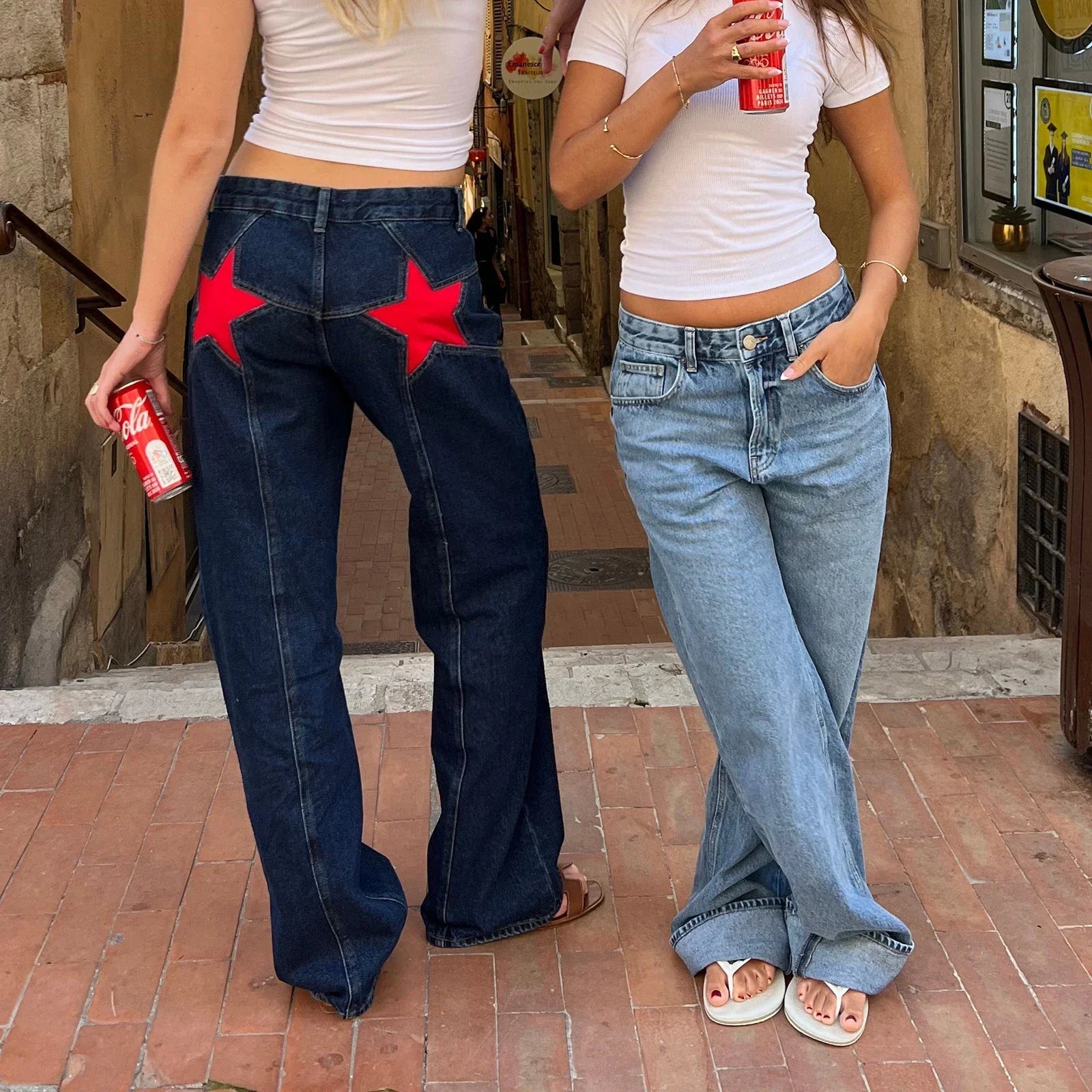 Jeans décontractés à motif d'étoiles pour Femme - Emilia Lane