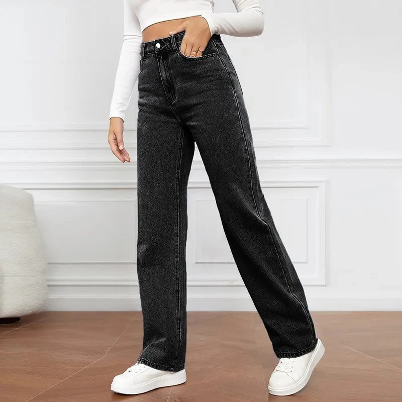 Jeans droits taille haute pour femmes - Emilia Lane