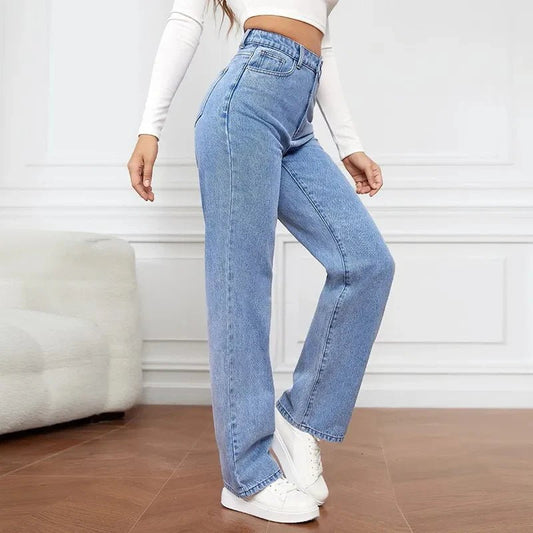 Jeans droits taille haute pour femmes - Emilia Lane