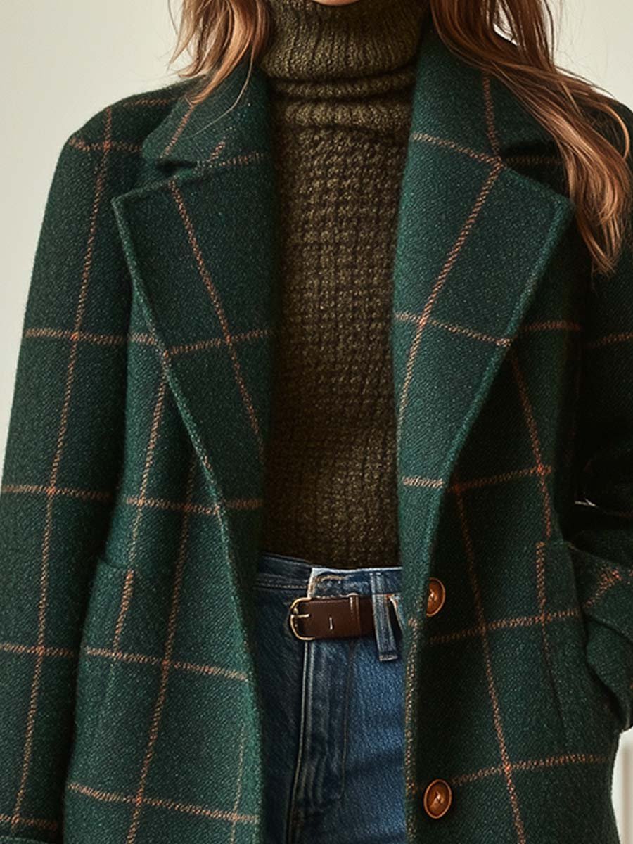 Cappotto a quadri in tessuto effetto lana da donna