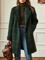 Cappotto a quadri in tessuto effetto lana da donna