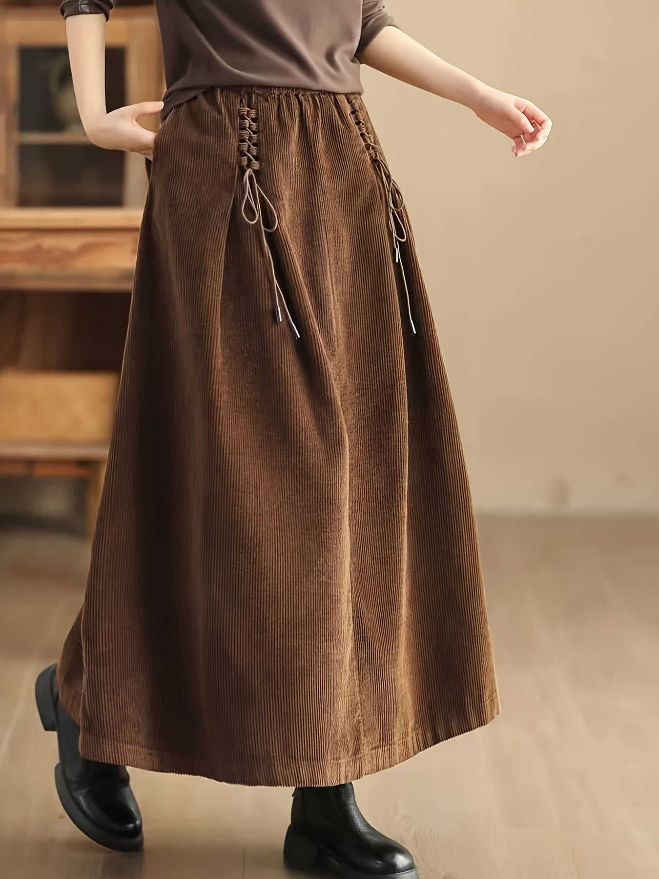 Jupe Maxi Fluide à Lacets pour Femmes - Emilia Lane