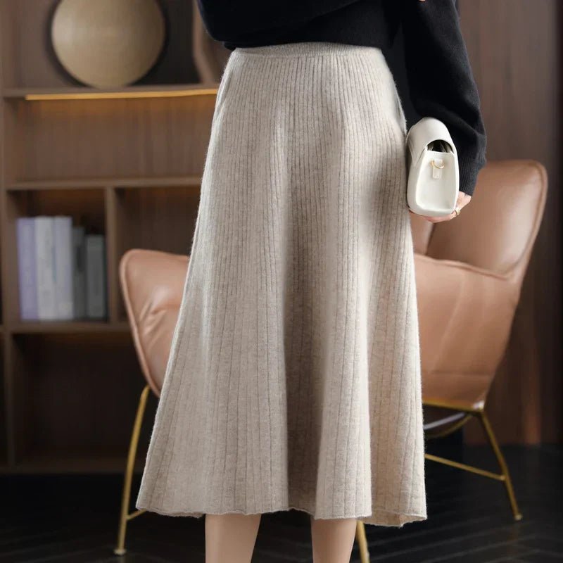 Jupe Plissée en Laine Pure pour Femme - Emilia Lane