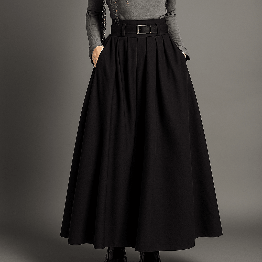 Jupe plissée longue haute taille pour Femme - Emilia Lane