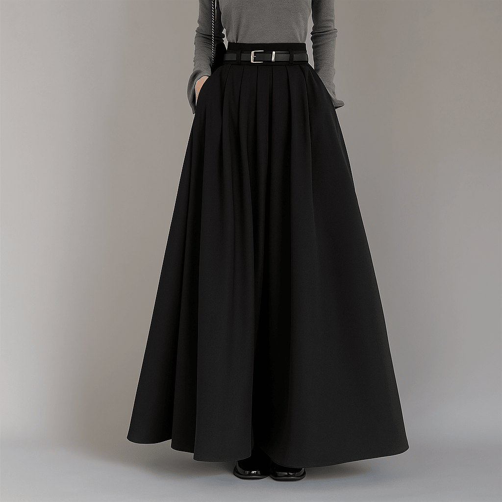 Jupe plissée longue haute taille pour Femme - Emilia Lane