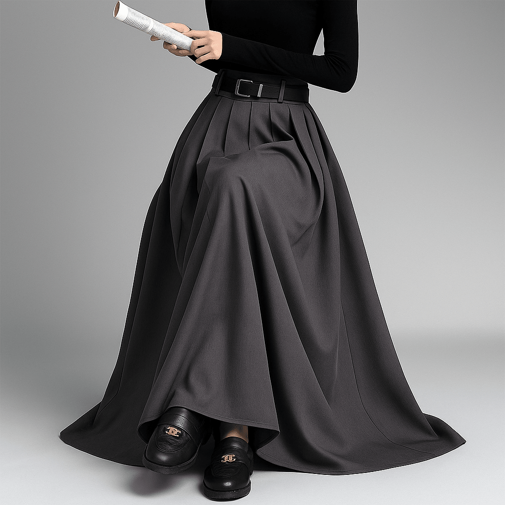 Jupe plissée longue haute taille pour Femme - Emilia Lane