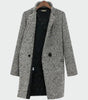 Cappotto lungo con motivo pied de poule da donna