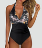 Costume da bagno intero modellante con scollo a V per donna | Ideale per l'estate