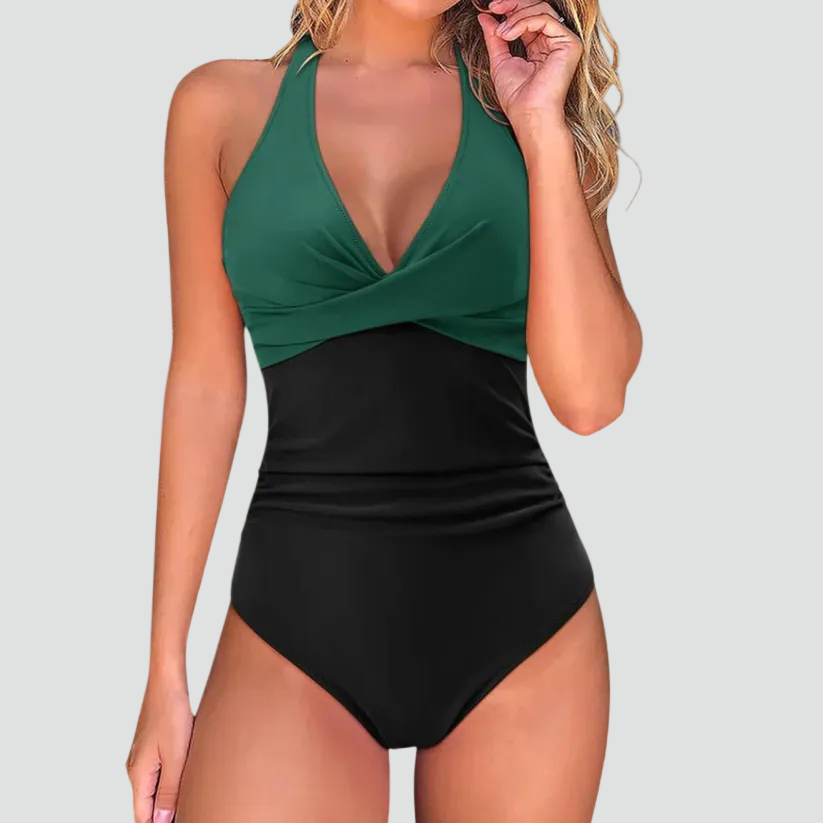 Costume da bagno intero modellante con scollo a V per donna | Ideale per l'estate