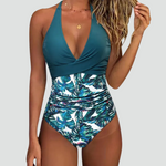 Costume da bagno intero modellante con scollo a V per donna | Ideale per l'estate