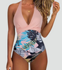 Costume da bagno intero modellante con scollo a V per donna | Ideale per l'estate