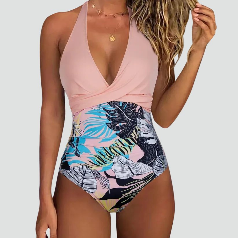 Costume da bagno intero modellante con scollo a V per donna | Ideale per l'estate