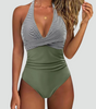 Costume da bagno intero modellante con scollo a V per donna | Ideale per l'estate