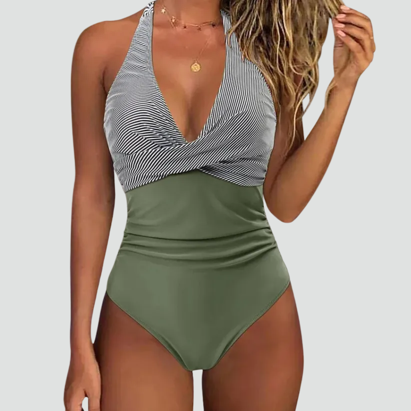Costume da bagno intero modellante con scollo a V per donna | Ideale per l'estate