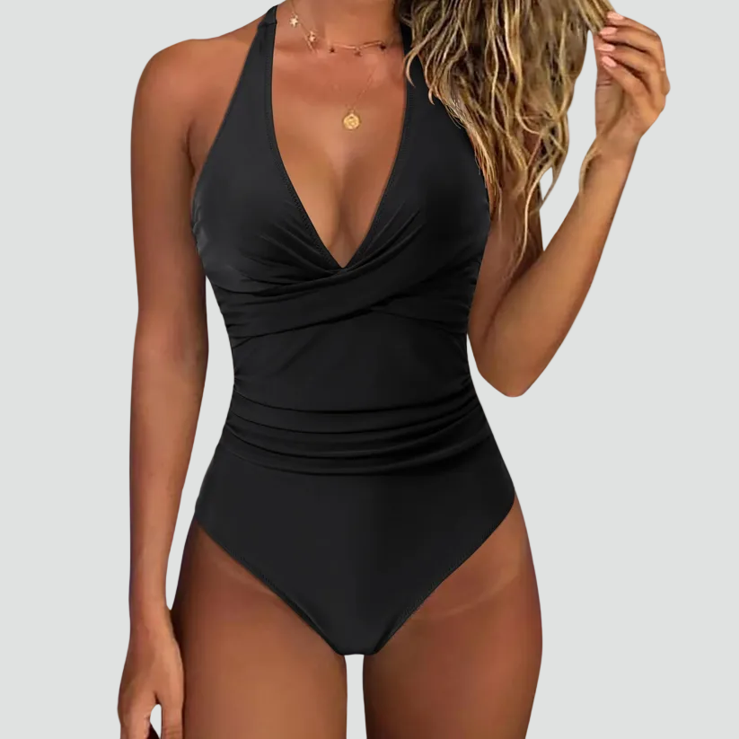 Costume da bagno intero modellante con scollo a V per donna | Ideale per l'estate