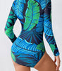 Maillot de Bain Longues Manches à Imprimé pour Femme - Emilia Lane