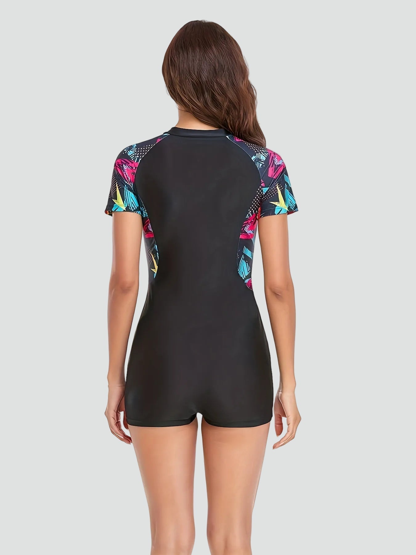Maillot de Bain Une Pièce à Manches Courtes et Fermeture Éclair pour Femme | Idéale pour l'Été - Emilia Lane