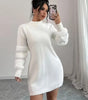 Vestito maglione mini in maglia con maniche lunghe e taglio ampio da donna
