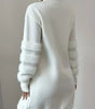Vestito maglione mini in maglia con maniche lunghe e taglio ampio da donna