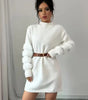 Vestito maglione mini in maglia con maniche lunghe e taglio ampio da donna