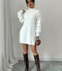 Vestito maglione mini in maglia con maniche lunghe e taglio ampio da donna