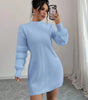 Vestito maglione mini in maglia con maniche lunghe e taglio ampio da donna