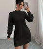 Vestito maglione mini in maglia con maniche lunghe e taglio ampio da donna