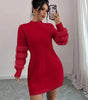 Vestito maglione mini in maglia con maniche lunghe e taglio ampio da donna