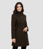 Manteau Boutonné à Col Montant pour Femmes - Emilia Lane