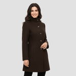 Manteau Boutonné à Col Montant pour Femmes - Emilia Lane