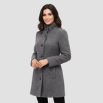 Manteau Boutonné à Col Montant pour Femmes - Emilia Lane