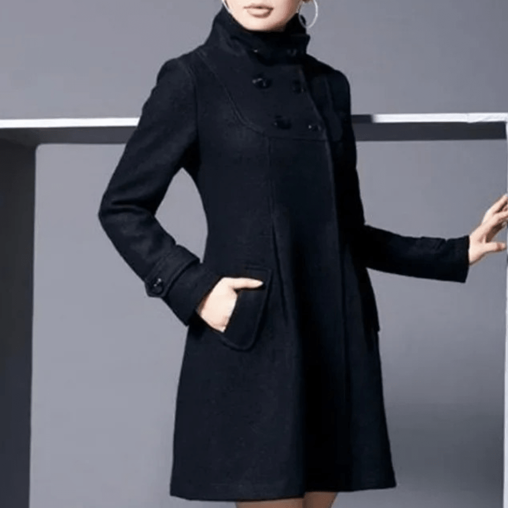 Manteau classique à poches latérales pour femme - Emilia Lane