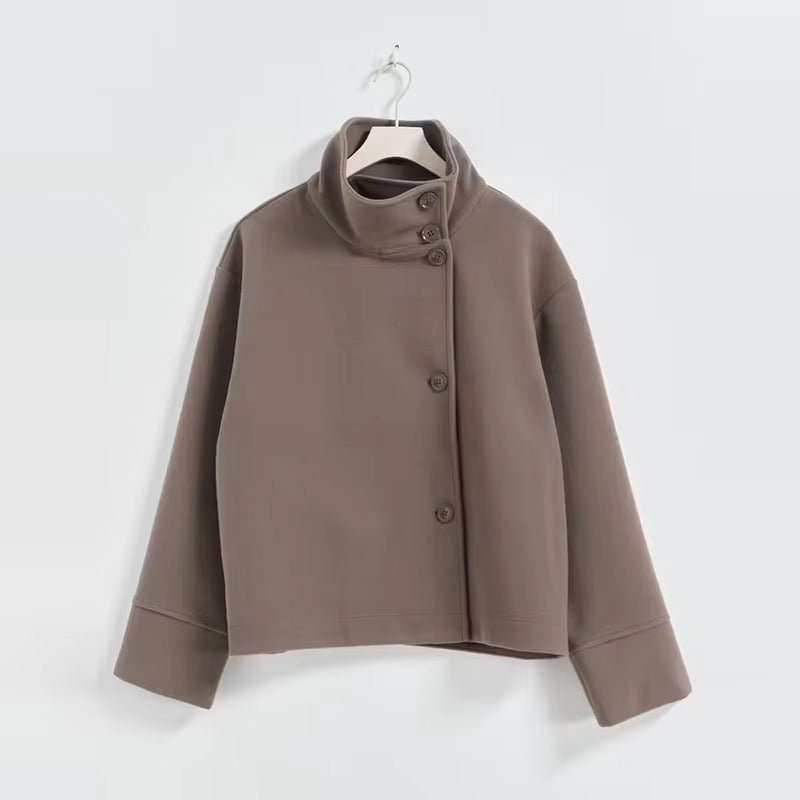 Manteau Court Élégant à Double Boutonnage pour Femmes - Emilia Lane