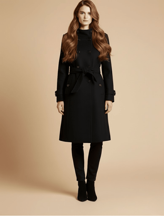 Manteau Croisé Mi - Long Élégant pour Femmes - Emilia Lane