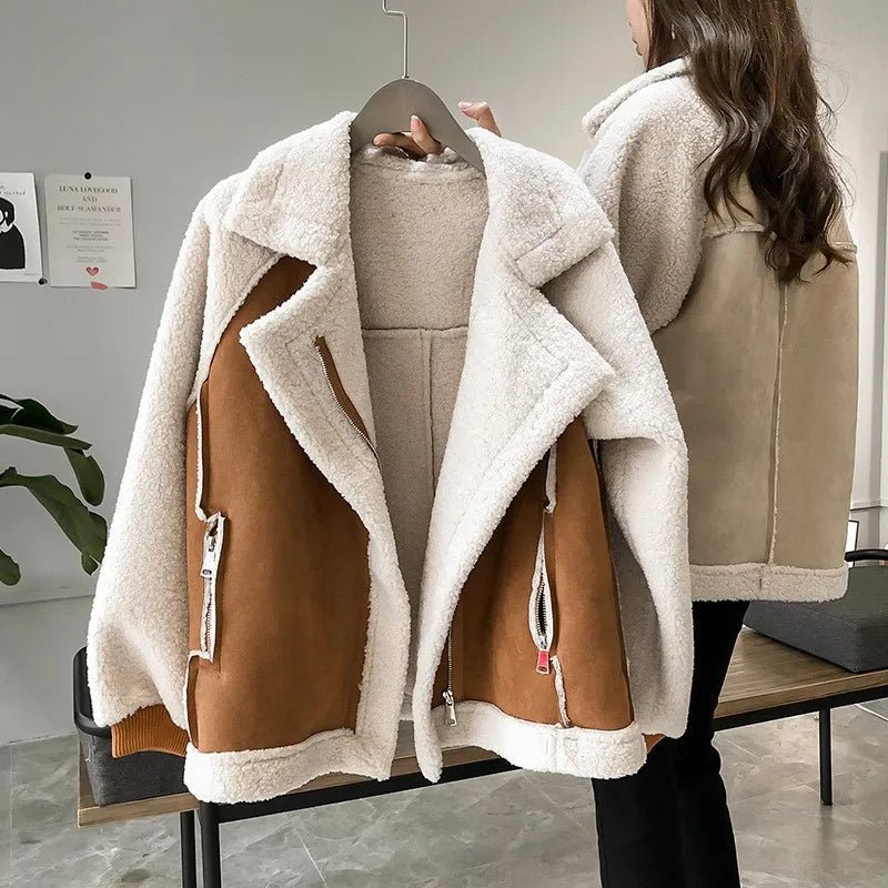 Manteau en peau lainée pour femme - Emilia Lane