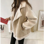 Manteau en peau lainée pour femme - Emilia Lane