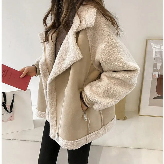 Manteau en peau lainée pour femme - Emilia Lane