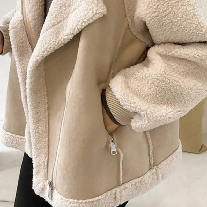 Manteau en peau lainée pour femme - Emilia Lane