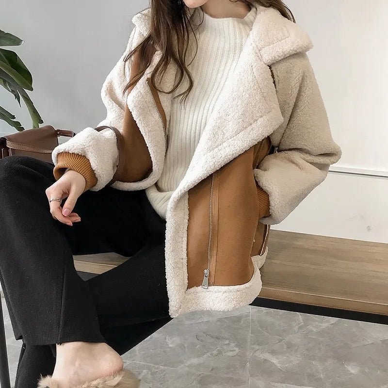 Manteau en peau lainée pour femme - Emilia Lane