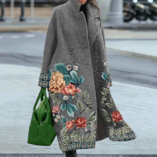 Manteau Imprimé Fleuri à Manches Longues pour Femmes - Emilia Lane